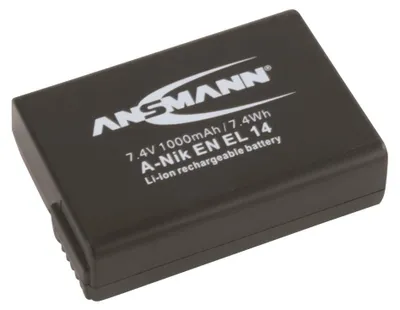 Productafbeelding van Ansmann 1400-0042 A-NIK EN EL 14 Lithium-ion (Li-Ion) batterij voor digitale camera, 1000 mAh capaciteit, batterijtype Nikon EN-EL14