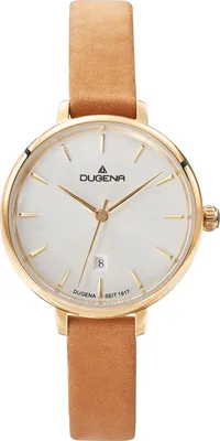 Produktbild von Dugena Damen-Armbanduhr Festa Petit, Quarz, Edelstahlgehäuse, Lederband, 3 bar