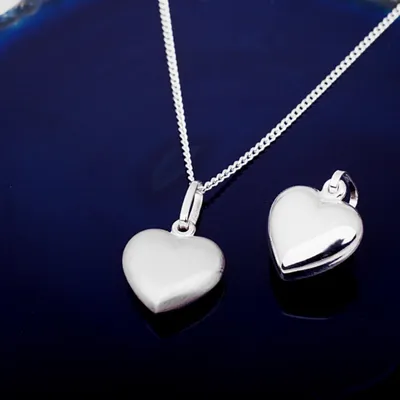 Produktbild von Herz Kette Silber 925: Herz Schmuck für Mädchen & Damen Anhänger ohne Kette
