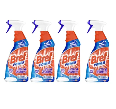 Produktbild von Bref Power gegen Kalk und Schmutz Kalkreiniger 4x750 ml Sprühflasche Reiniger