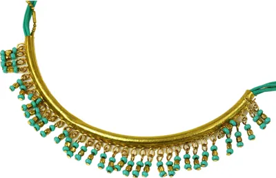 Produktbild von Modeschmuck Kette - Gold/türkis, Halbedelstein,Messing, Ketten & Modeschmuck für den Hals