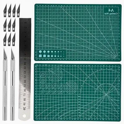 Zdjęcie produktu dla Mata do cięcia A4 zestaw 14 sztuk samoregenerująca nóż linijka