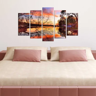 Image de Wallity, 5MX-77, Peinture décorative en MDF (5 pièces), 100 % MDF, multicolore, 60 x 110 cm