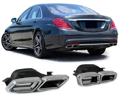 Für Mercedes W222 W212 S212 2013- Auspuff Endrohre Edelstahl Sport Optik 4 Rohr in der Farbe von Carparts-Online GmbH