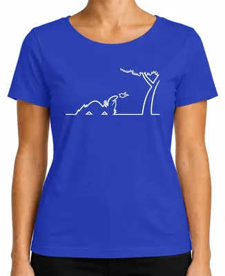 Imagen del producto de Camiseta para mujer, diseño "Linea Balum Strichmännchen" de Osvaldo Cavandoli, color azul, talla L