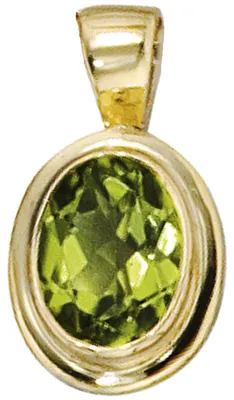 Produktbild von Goldanhänger Anhänger aus 585 Gold Gelbgold mit Peridot grün Halsschmuck