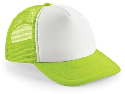 Produktbild von Beechfield B645 | Vintage Snapback Trucker Cap / Kappe / Mütze / Hut - Farbe: Lime Green/White - Größe: One Size