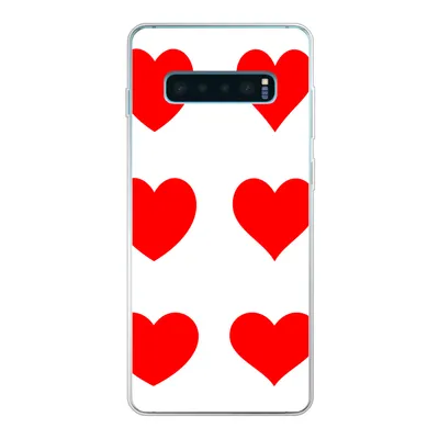 Produktbild von MuchoWow® Handyhülle Schutzhülle Hülle für Samsung Galaxy S10 Lite Eine Illustration mit neun roten Herzen Silikon Softcase Handy Hülle - Schutz
