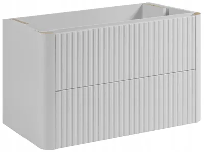 Zdjęcie produktu dla Rodan Szafka pod Umywalkę 80cm - Wisząca - Ryflowana Biała - Push-to-Open - bez blatu - LINEA