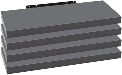 Produktbild von 4-teiliges Wandregal-Set | Dunkelgrau | 110x22,9x3,8 cm