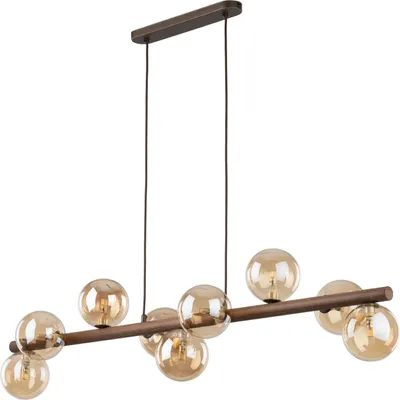 Produktbild von Pendelleuchte Metall Rauchglas G9 H: max. 125 cm Braun Bernstein Kugel Schirm Modern Hängelampe