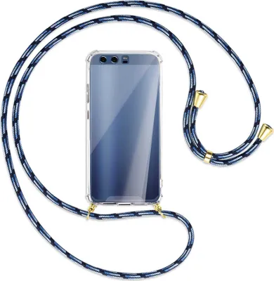 Produktbild von Handykette Backcover-Schutzhülle mit Band (Metall goldfarben) für Huawei P10 - Blautöne