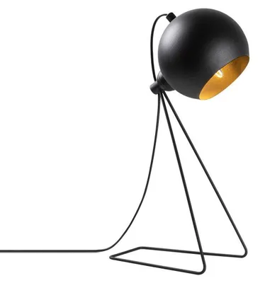 Image de Lampe de table en métal noir et doré - 28 x 15 x H 45 cm - 1 x E14 Max 40W - IP20