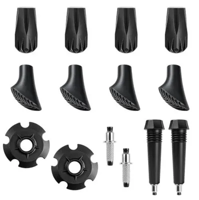 Zdjęcie produktu dla Kijki nordic walking gumowe antypoślizgowe trekking zestaw 14 szt