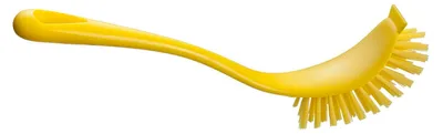 Image de Haug Bürsten - Brosse à vaisselle Rondo jaune ovale - avec grattoir - pour un nettoyage optimal de votre vaisselle, etc. - 33821