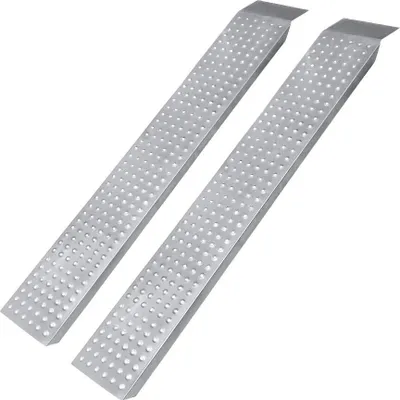 Image de YARDIN 2X160cm Rampe d'accès Max 400 kg Rampe de chargement acier galvanisé surface antidérapante rail d'accès rampe de chargement rampe de remorque