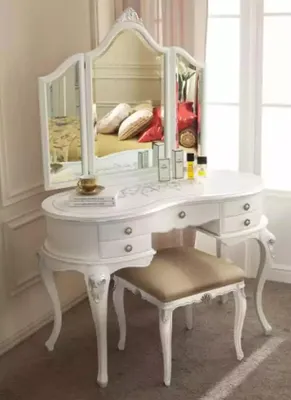 Produktbild von Schminktisch mit Spiegel Komplett Set Schlafzimmer 2tlg. Konsole