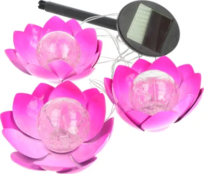 Produktbild von EZ-Solar 3 x LED Solar Gartenleuchte "Lotusblume" GL1048EZ