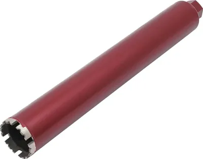 Zdjęcie produktu dla Wiertło diamentowe/piła otworowa – wiertło do betonu – średnica 63 mm – długość 400 mm – wiercenie na sucho i na mokro – kolor czerwony
