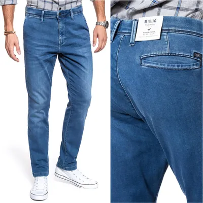 Obrázek produktu pro Mustang Mustang Realx Chino Denim Blue 1008081 5000 582 Materiál kalhoty