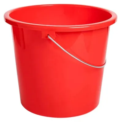 Produktbild von BASIQ Haushaltseimer 5 L – 4er Set rot, Ø23 cm, H20 cm, stapelbar