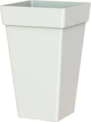 Image de Pot De Fleur Capri Carré Blanc Design Moderne, Grande Hauteur - Artevasi