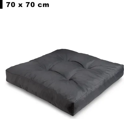 Produktbild von Sitzkissen 70 x 70 cm Polster | Wasserdichte Loungekissen RATTAN: Dunkelgrau