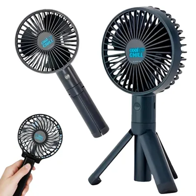 Obrázok produktu pre Čierny mini ventilátor prenosný USB 5 rýchlostí skladací tichý batéria 1800 mAh až 10 hodín chladenia