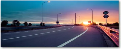 Produktbild von Tulup® Küchenrückwand Spritzschutz aus Glas -125x50 -Spritzschutz auf gehärtetes Glas Deko Landschaften Autobahn