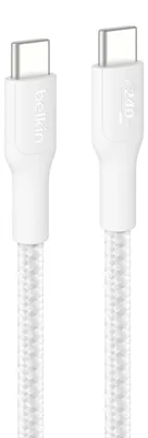 Produktbild von Belkin USB-C/USB-c Kabel 240W 3m geflochten, weiß    CAB025hq3MWH