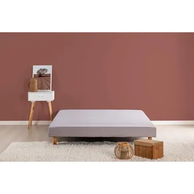 Produktbild von Gepolsterter Lattenrost 140 x 190 cm – Graues Massivholz + Füße