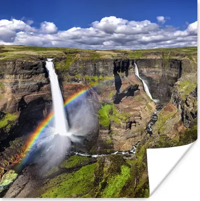 Produktbild von MuchoWow® Poster Regenbogen im Jasper National Park in Kanada 100x100 cm - Babyzimmer