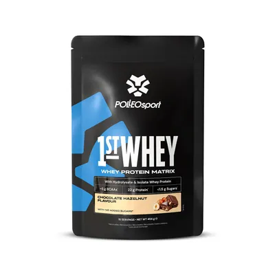 Obrázok produktu pre Polleo 1st Whey, 454 g - Čokoláda s lieskovými orieškami