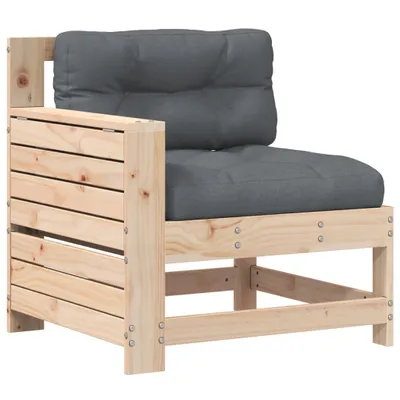 Zdjęcie produktu dla vidaXL Sofa ogrodowa z podłokietnikiem i poduszką z litego drewna sosnowego