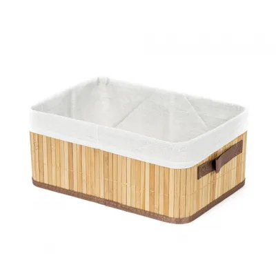 Immagine prodotto di cestino portaoggetti in bambù 35 x 25 x 15 cm marrone