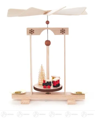 Produktbild von Pyramide Mini-Pyramide mit Eisenbahn, für Kerzen d=10mm Breite x Höhe x Tiefe 13 cmx15 cmx13 cm NEU