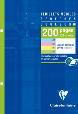Produktbild von Clairefontaine 5x farbige Ringbucheinlagen 17x22cm Pack. 100 Blatt Sort. 13511C