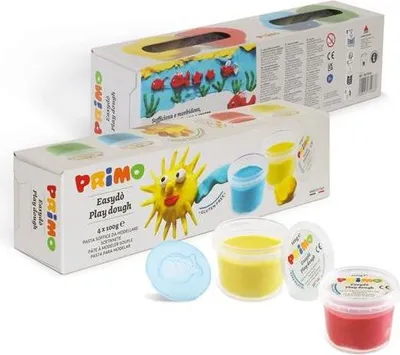 Immagine prodotto di Primo 2907ED4B composto per Vetroceramica e modellazione Argilla da modellazione 100 g Blu, Rosso, Bianco, Giallo 4 pz