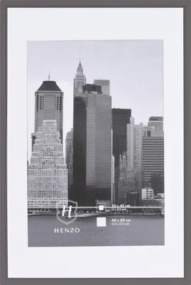 Immagine prodotto di Telaio in plastica Henzo, modello METALLICA, color grigio acciaio, dimensioni 40x60 cm, con passepartout per foto/stampe di 30x45 cm