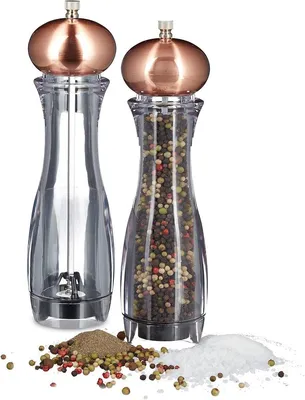 Manuelle Pfeffermühle Set mit Keramikmahlwerk - Nachfüllbar und Verstellbar