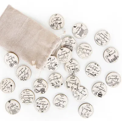 Produktbild von 24 Gutscheine Set Erlebnisgutschein Holztaler Ø 4cm Geschenk