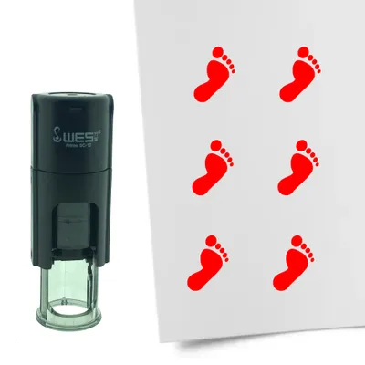 Produktbild von CombiCraft Selbstfärbender Stempel 'Fuß' in der Farbe Rot, Ø10mm