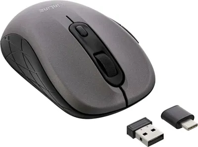 Obrázok produktu pre InLine 55363, Pravoruké, Optický, RF Wireless + Bluetooth, 2400 DPI, Šedá, Čierna