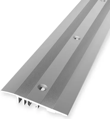 Produktbild von Ausgleichsprofil 12 x 80 x 2700 mm Anpassungsprofil Höhenausgleichsprofil Aluminium eloxiert Geriffelt Versenkt Gebohrt Silber Rampenprofil Küberit