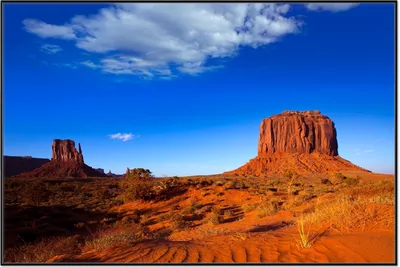Produktbild von Wallario Wandbild Monument Valley am Abend I, Größe: 61 x 91,50 cm, Poster mit schwarzem Aluminiumrahmen