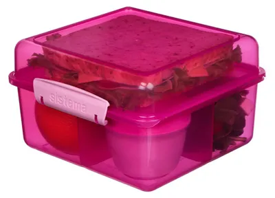Immagine prodotto di Sistema Lunch Cube Max con contenitore per yogurt - 67,6 oz / 2L, rosa