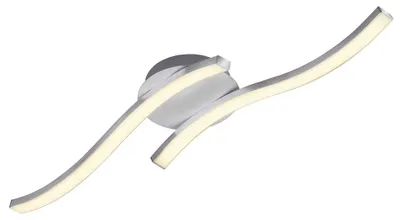 Image de Plafonnier LED BRILONER LEUCHTEN GO, 6 W, 480 lm, IP20, couleur aluminium, métal-plastique, 55,4 x 12 x 7 cm