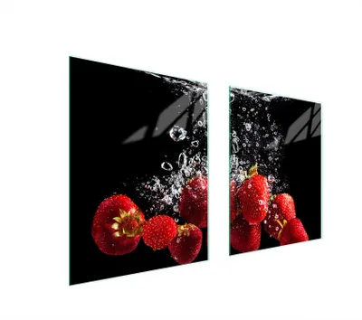 Produktbild von Glasschutzplatte Für Herd 85X52 Erdbeeren