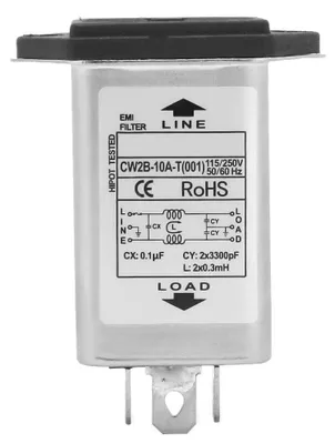 Productafbeelding van (001) EMI-filter met zekeringaansluiting, 2-in-1, enkele veiligheidsuitvoering, 125/250V