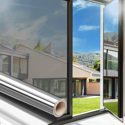 Imagen del producto de Película adhesiva para espejo, resistente a los rayos UV, 44,5 x 200 cm, protector de privacidad para ventanas
